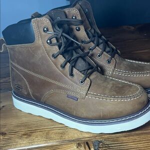 Skechers Men's Kadmiel Bennot Air Cooled Memory Foam Laceup Soft Toe Work Boots